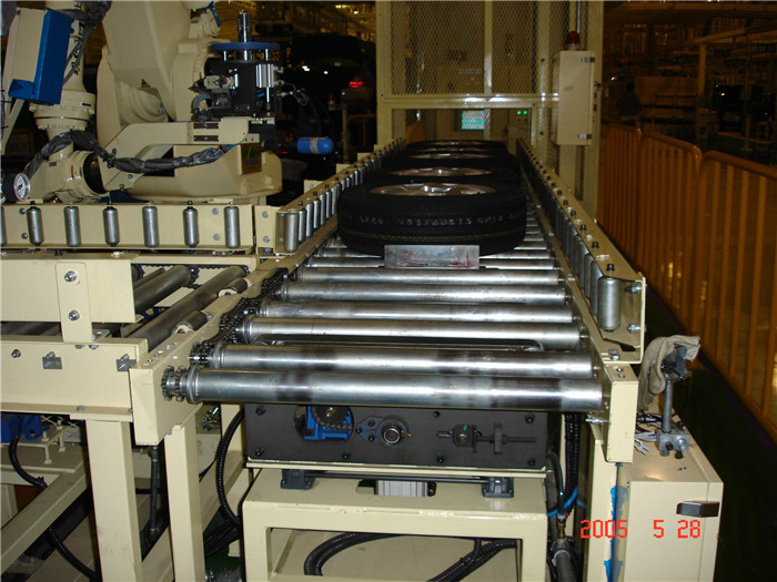 轮胎输送动力滚筒线